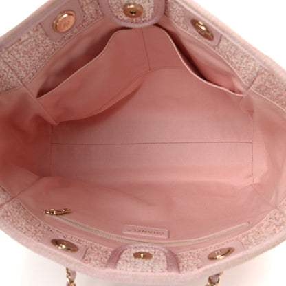 Chanel Lurex Boucle Small Deauville Tote Pink 5 of 12