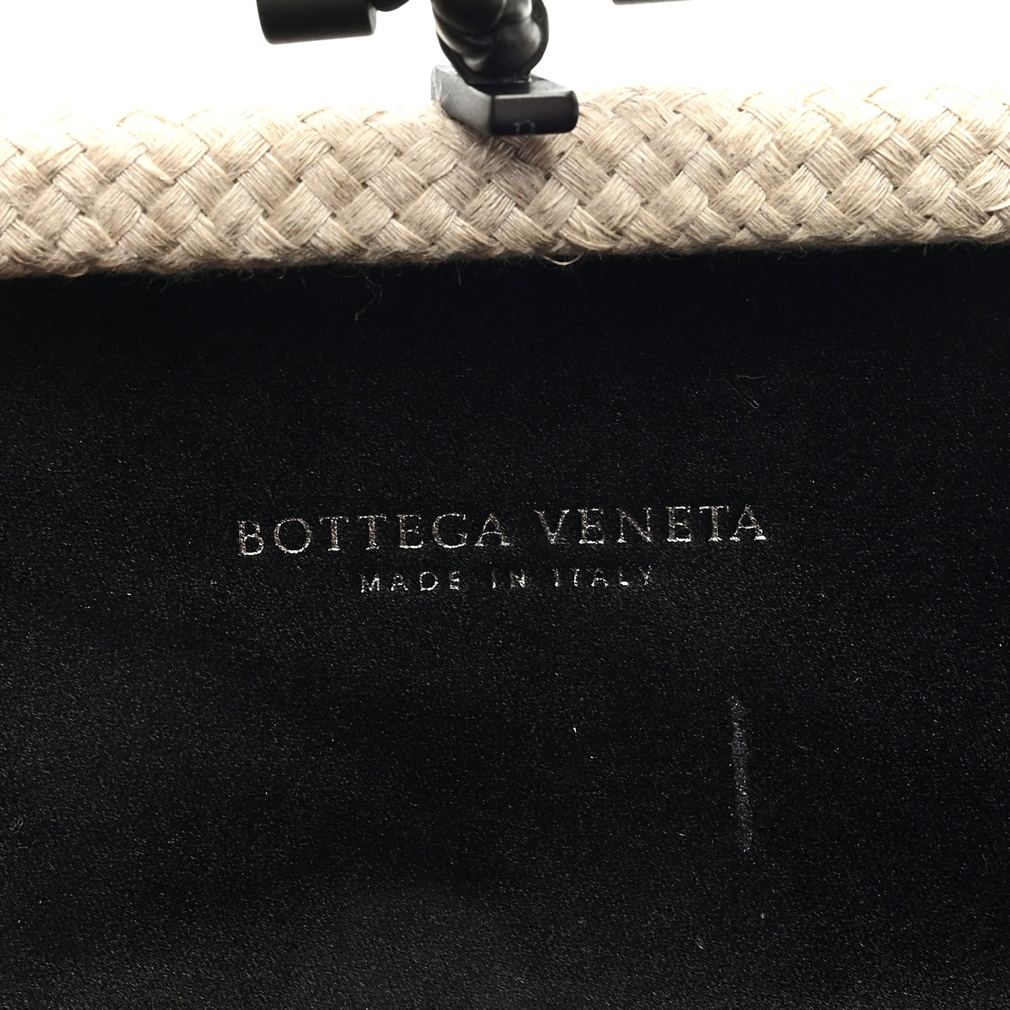 Intrecciato Silk Raffia Knot Clutch Black