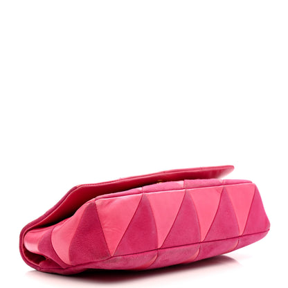 Saint Laurent Lambskin Suede Patchwork Monogram Medium Jamie Fuchsia 4 of 17