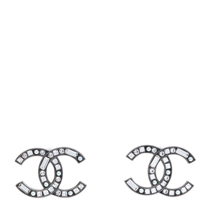 Chanel Baguette Crystal Pearl CC Bright Young Things Earrings Ruthenium 1 of 3