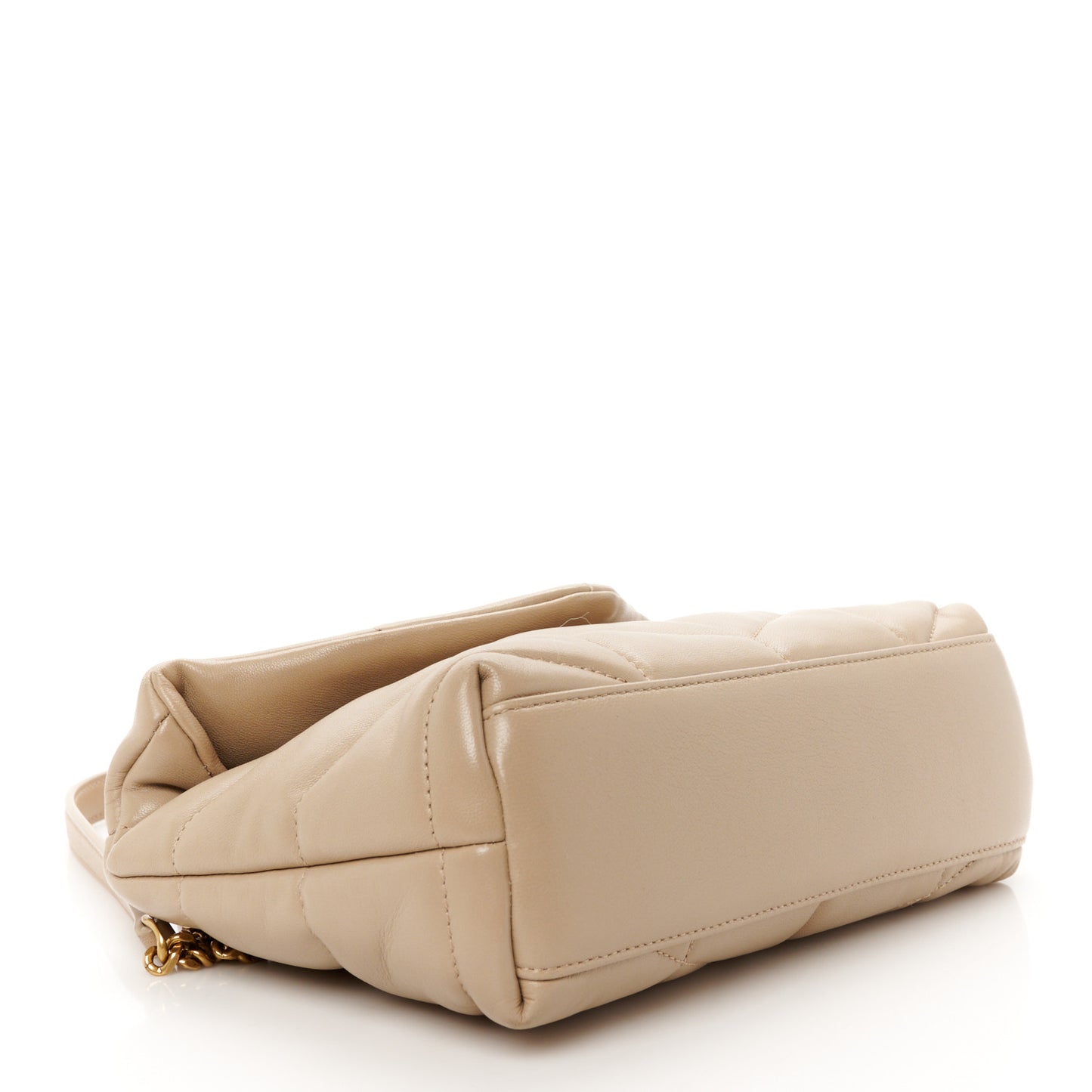 Lambskin Quilted Toy Loulou Puffer Monogram Chain Satchel Nude Powder