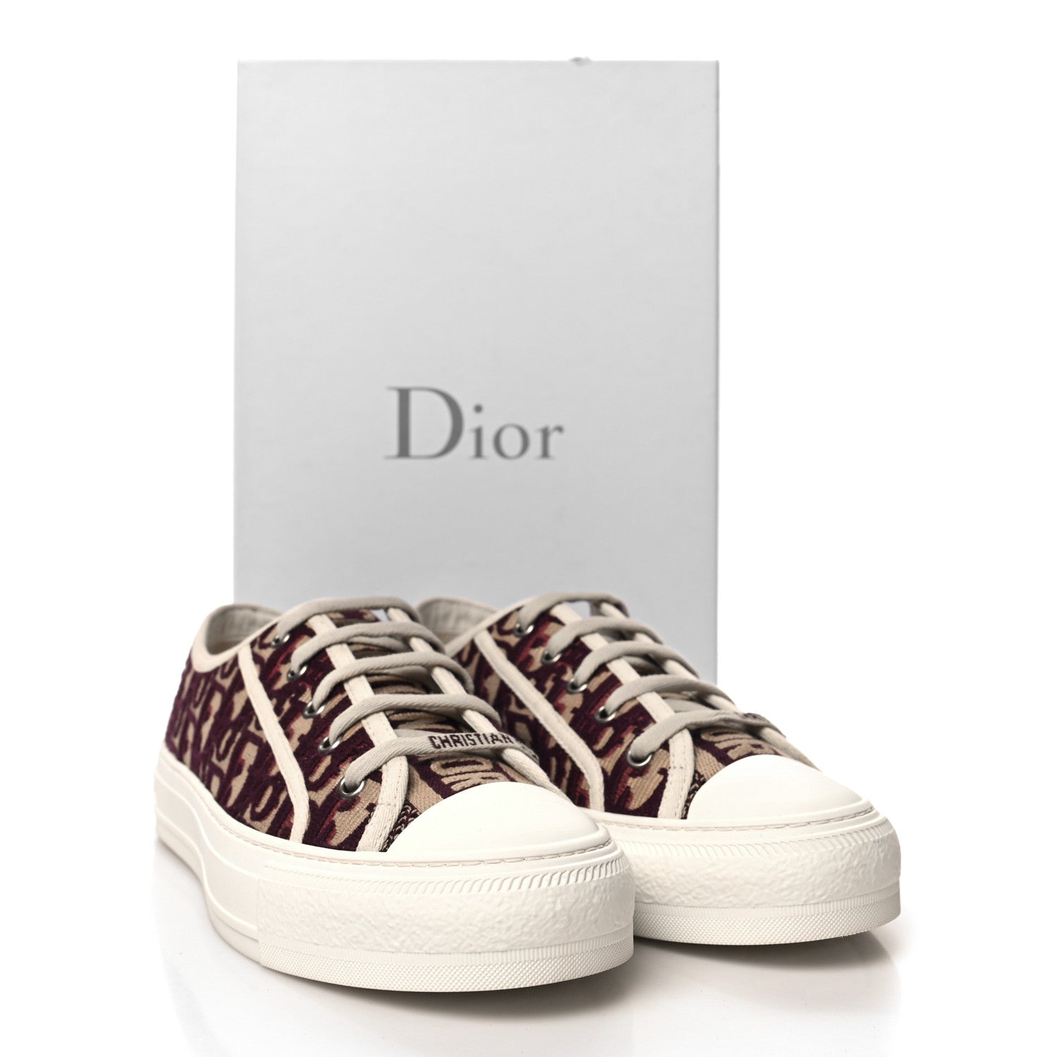 Christian Dior Canvas Oblique Walk'N'Dior Low Top Sneakers 38.5 Deep Amaranth 9 of 9