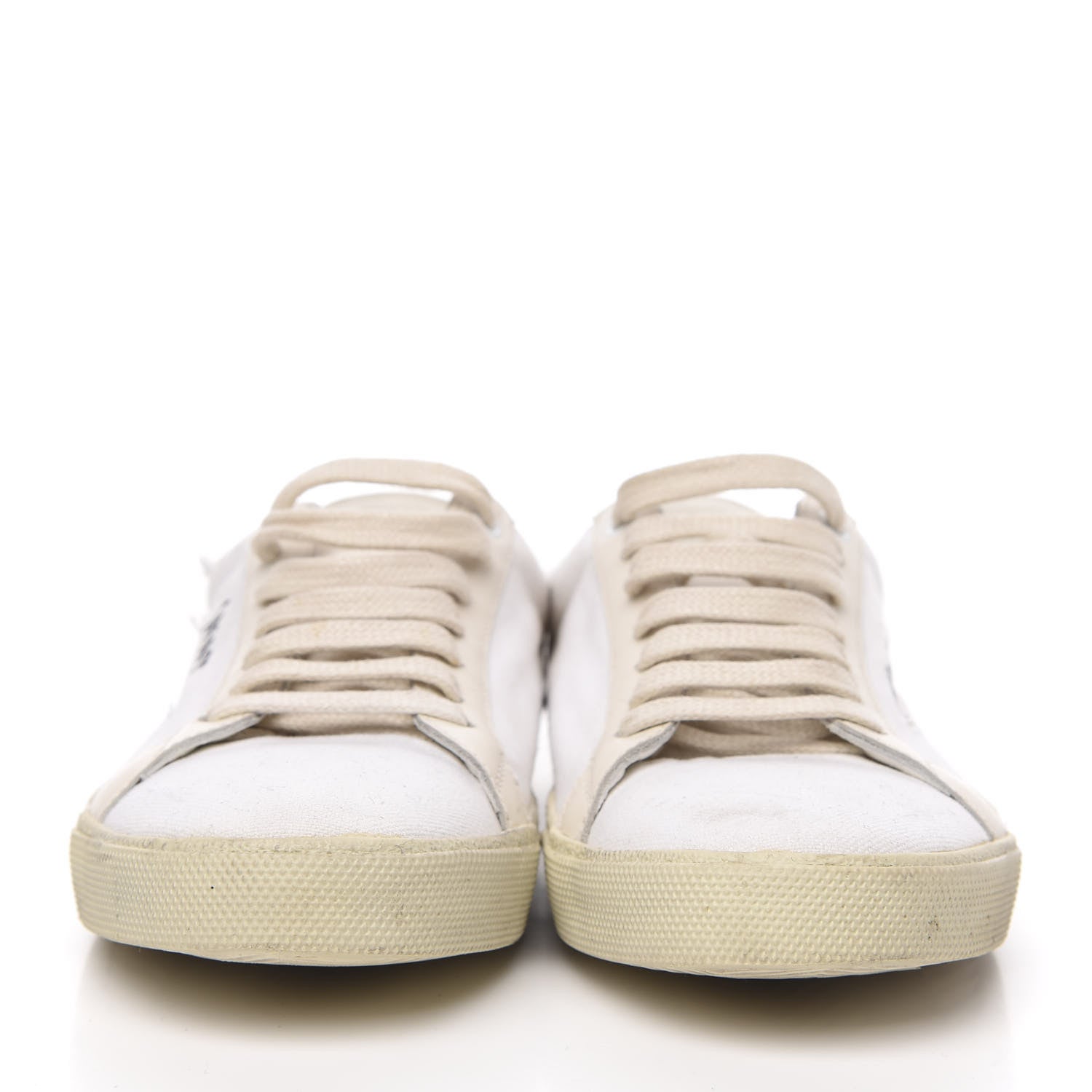 Saint Laurent Distressed Canvas Court Classic Sneakers 40 White 2 of 10