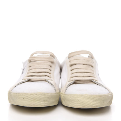 Saint Laurent Distressed Canvas Court Classic Sneakers 40 White 2 of 10