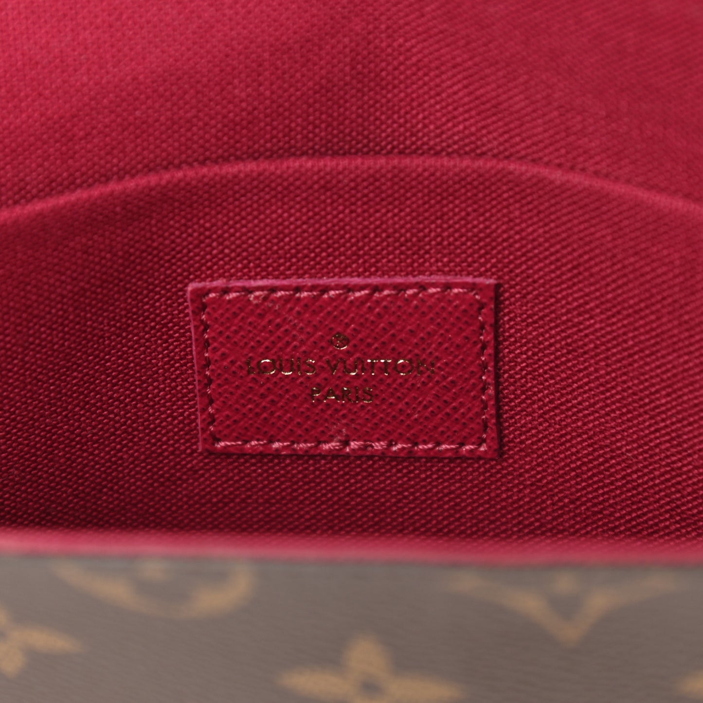 Monogram Pochette Felicie Chain Wallet Fuchsia