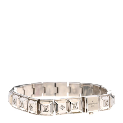 Louis Vuitton Palladium Monogram Nanogram Tennis Bracelet S Silver 3 of 4