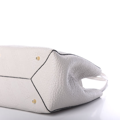 Burberry Signature Grain Calfskin Check Embossed Small Canterbury Tote Stone White 9 of 12