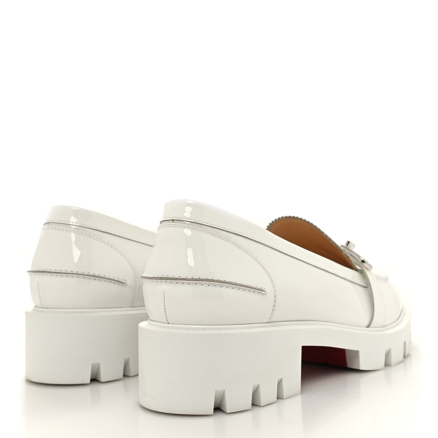 Patent Lock Woody Loafers 40 White