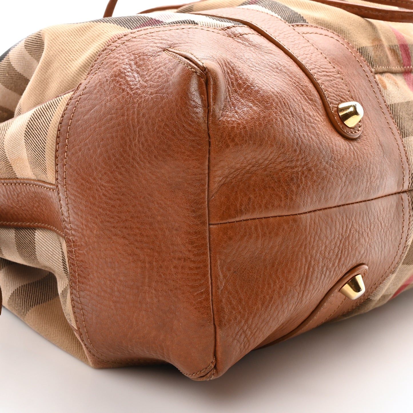 House Check Bridle Calfskin Hobo Brown