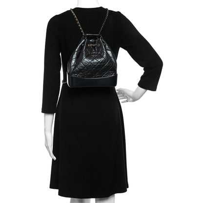 Chanel Iridescent Lambskin Calfskin Small Quilted Gabrielle Backpack Black 2 of 10