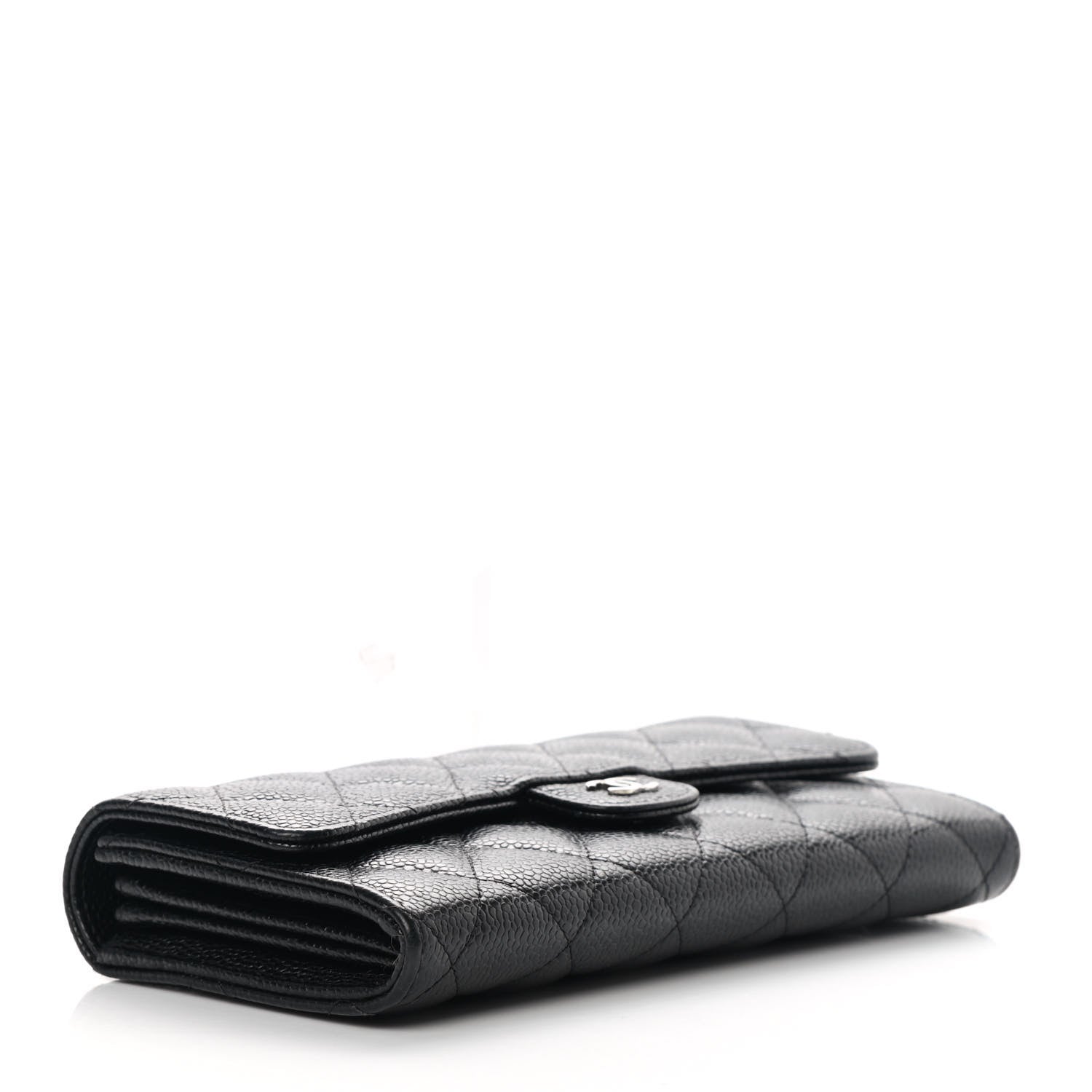 Chanel Caviar Quilted Large Gusset Flap Wallet Black 4 of 12