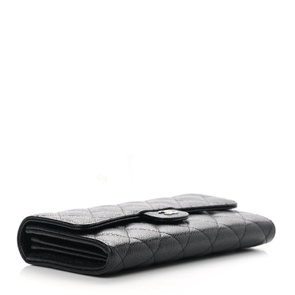 Chanel Caviar Quilted Large Gusset Flap Wallet Black 4 of 12