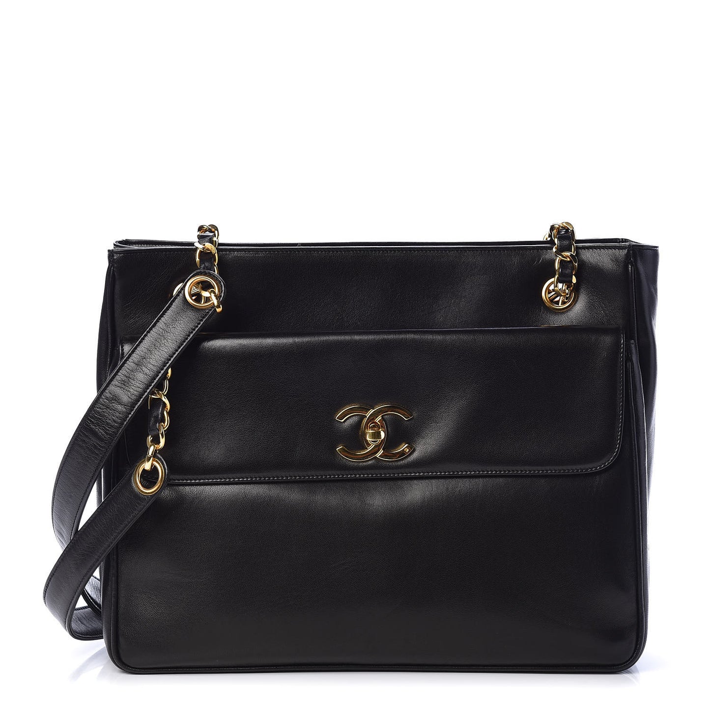 Lambskin Flap Shoulder Bag Black