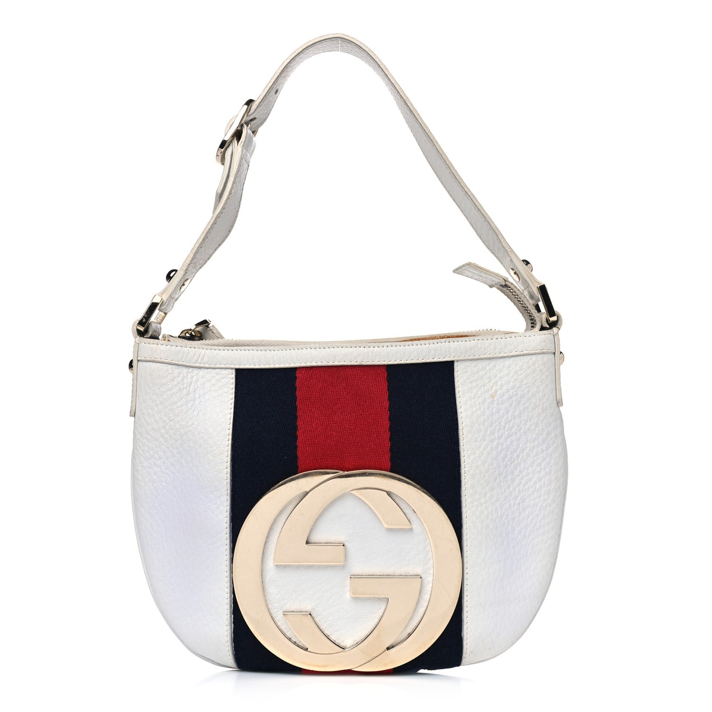 Calfskin Web Small Blondie Hobo White