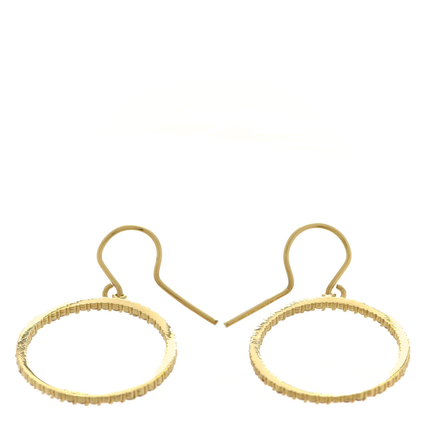 Jennifer Meyer 18K Yellow Gold Diamond Circle Drop Earrings 3 of 4