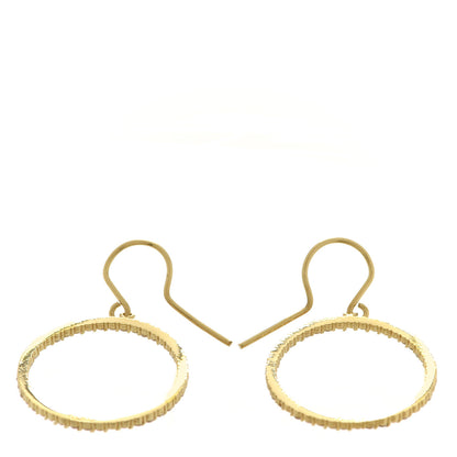 Jennifer Meyer 18K Yellow Gold Diamond Circle Drop Earrings 3 of 4