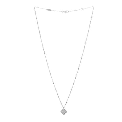 Van Cleef & Arpels 18K White Gold Diamond Sweet Alhambra Pendant Necklace 3 of 5