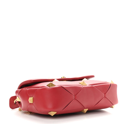 Valentino Garavani Nappa Large Roman Stud Craving Shoulder Bag Rosso 4 of 8