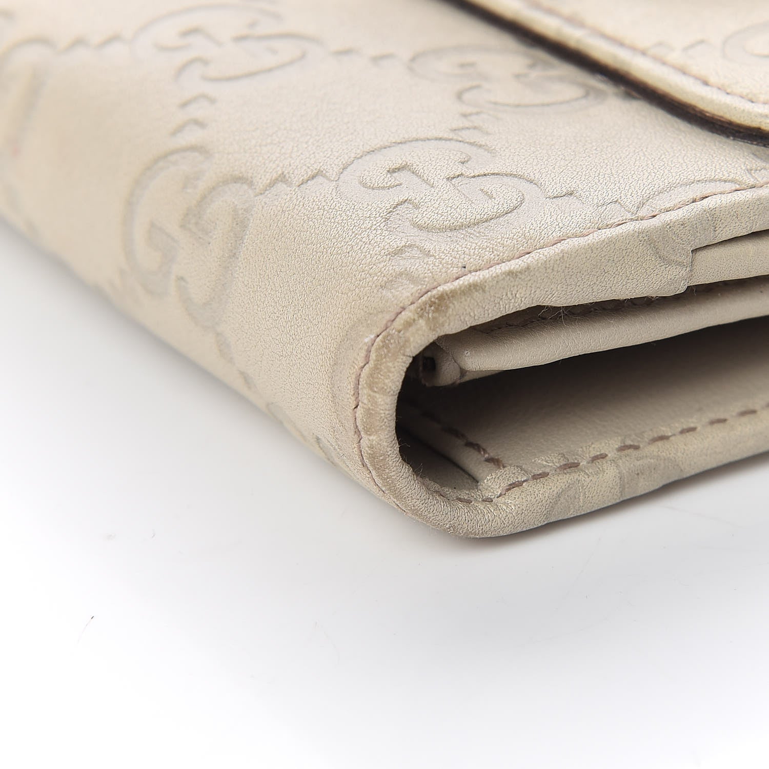 Gucci Guccissima Horsebit Continental Wallet Ivory 10 of 12