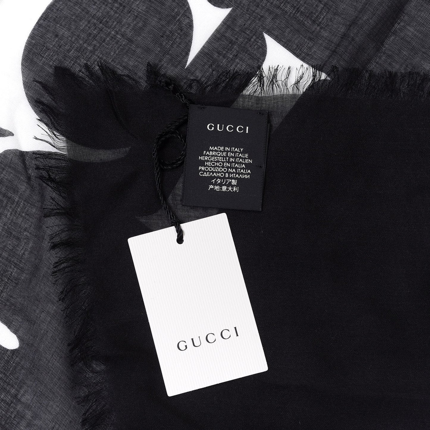 Modal Silk Coco Capitan Logo Square Scarf Black