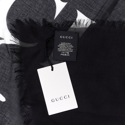 Gucci Modal Silk Coco Capitan Logo Square Scarf Black 2 of 4