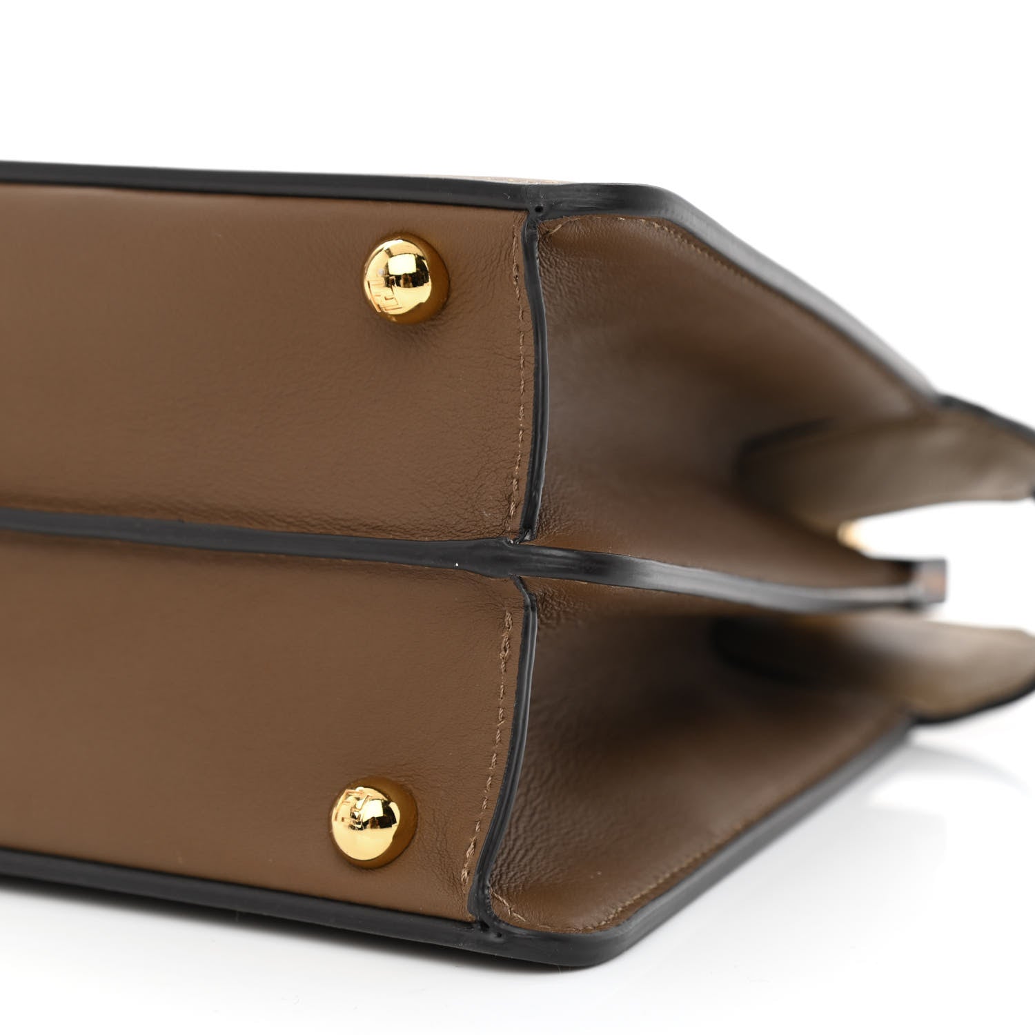 Fendi Vitello Seta Shiny Nappa Plexiglass Small Peekaboo I SEE U Satchel Foresta Sasso 9 of 9