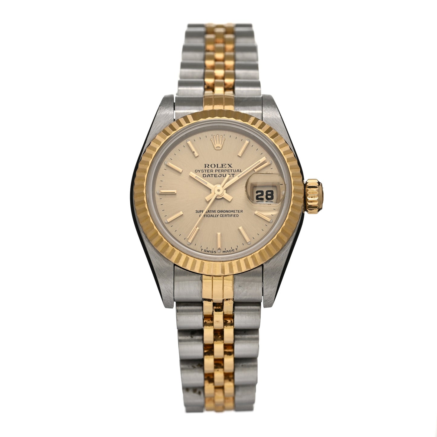 Stainless Steel 18K Yellow Gold 26mm Oyster Perpetual Datejust Watch Champagne 69173