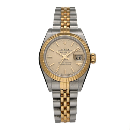 Rolex Stainless Steel 18K Yellow Gold 26mm Oyster Perpetual Datejust Watch Champagne 69173 1 of 4