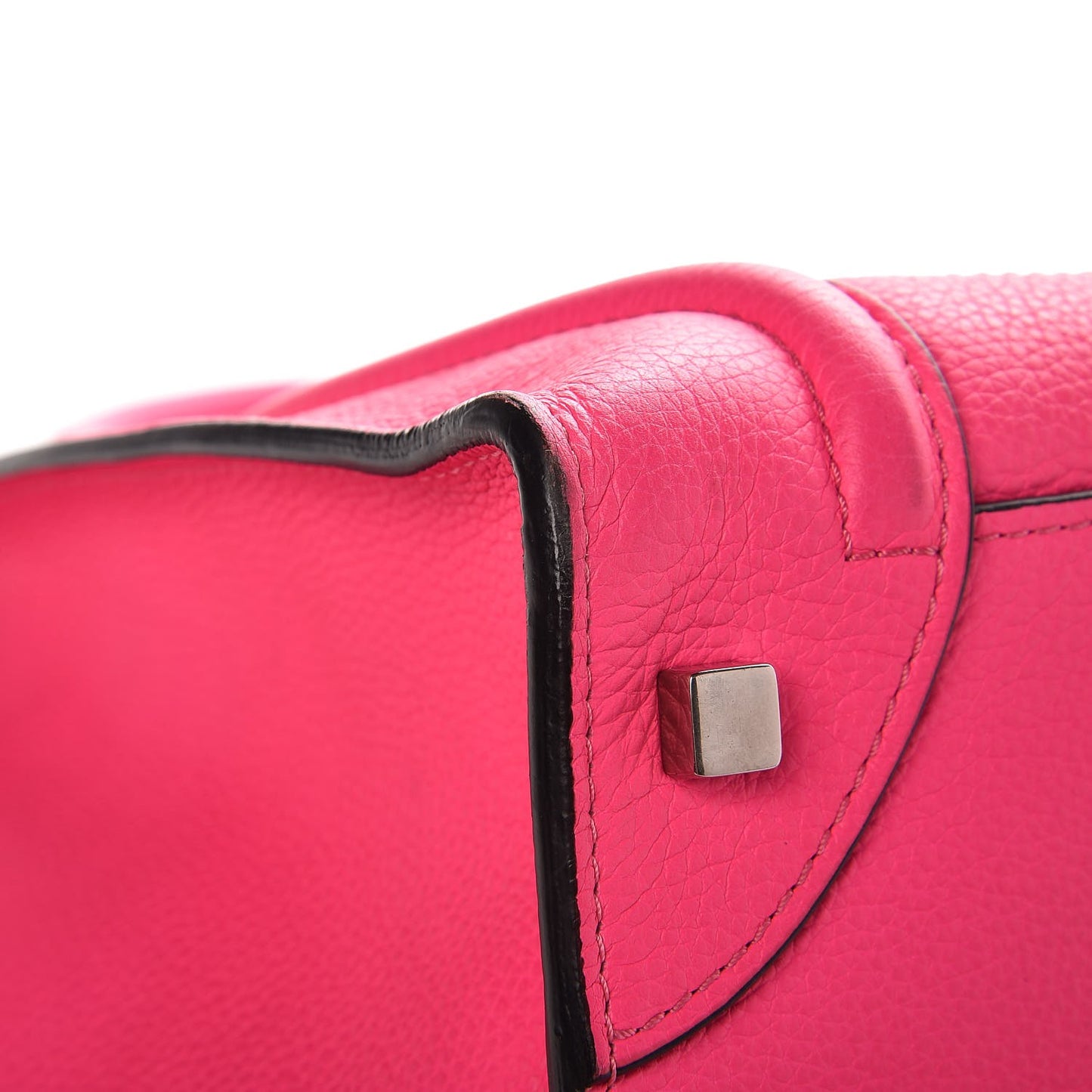 Drummed Calfskin Mini Luggage Fluo Pink