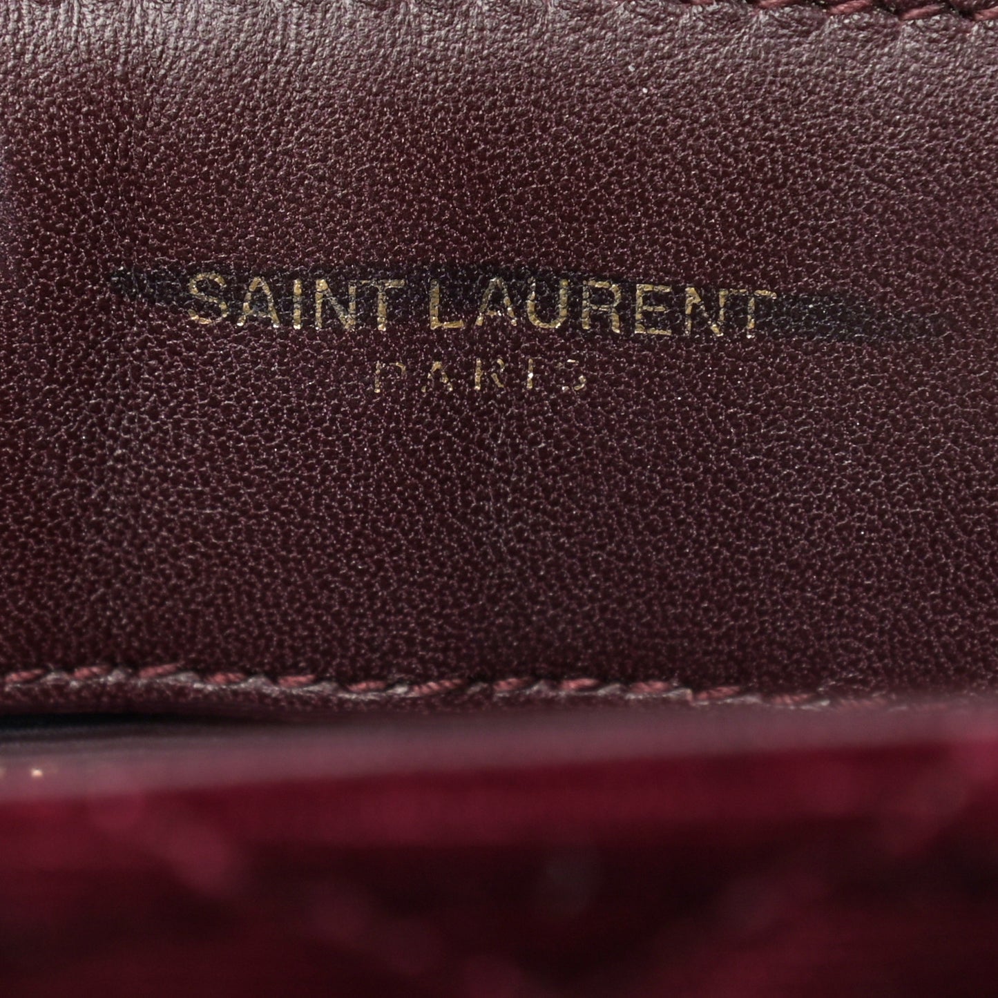 Velvet Y Quilted Monogram Small Loulou Chain Satchel Burgundy