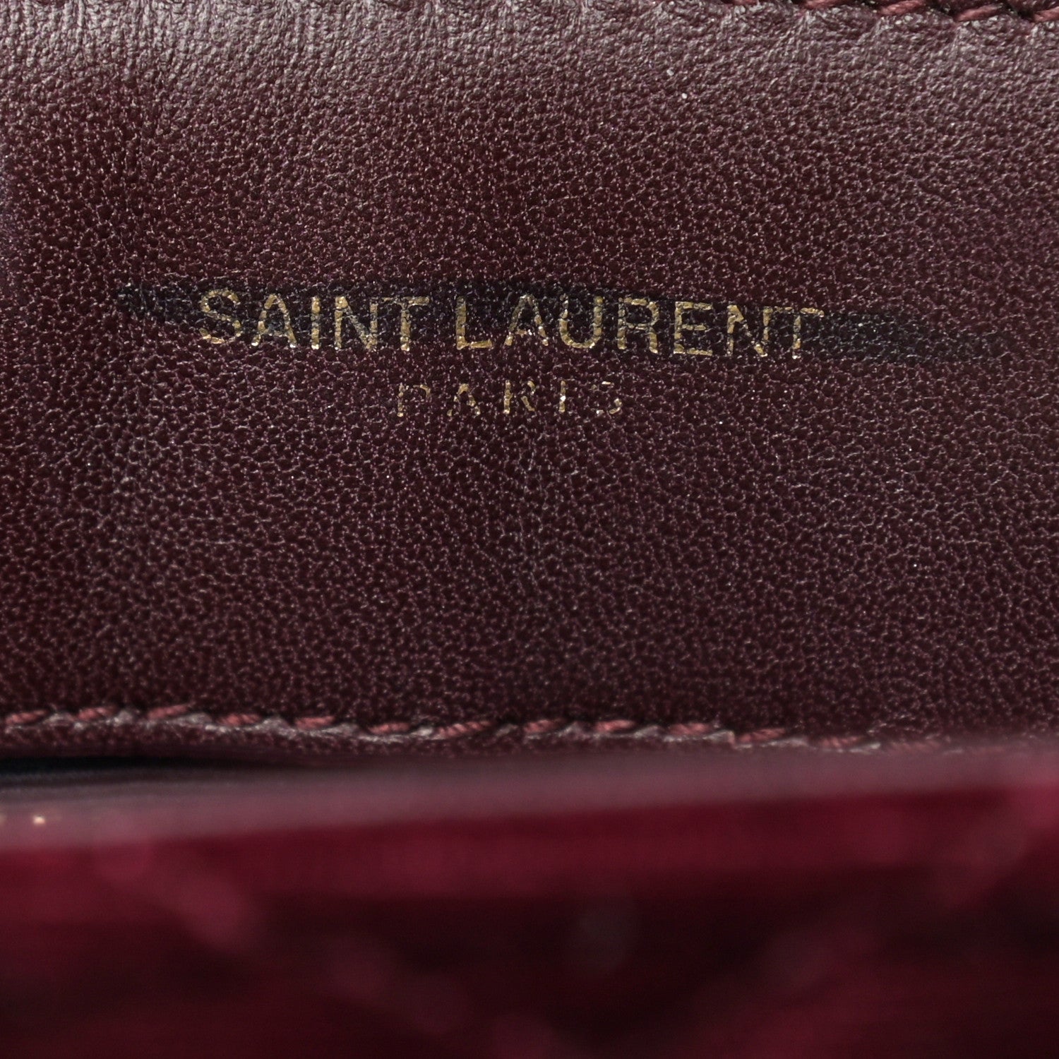 Saint Laurent Velvet Y Quilted Monogram Small Loulou Chain Satchel Burgundy 7 of 15