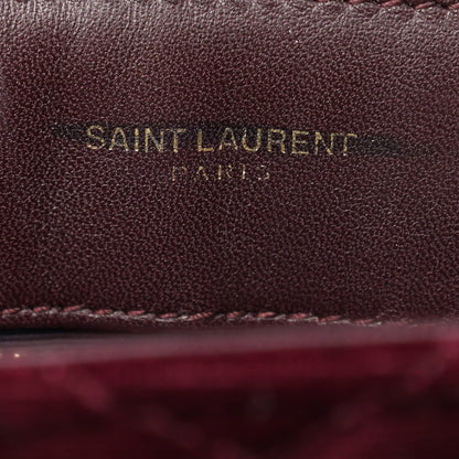 Saint Laurent Velvet Y Quilted Monogram Small Loulou Chain Satchel Burgundy 7 of 15