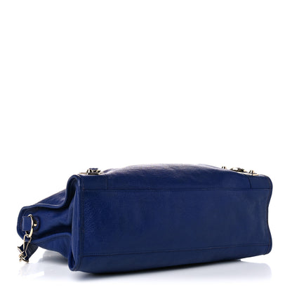 Balenciaga Chevre Gold Metallic Edge Hardware City Bleu Roi 4 of 13