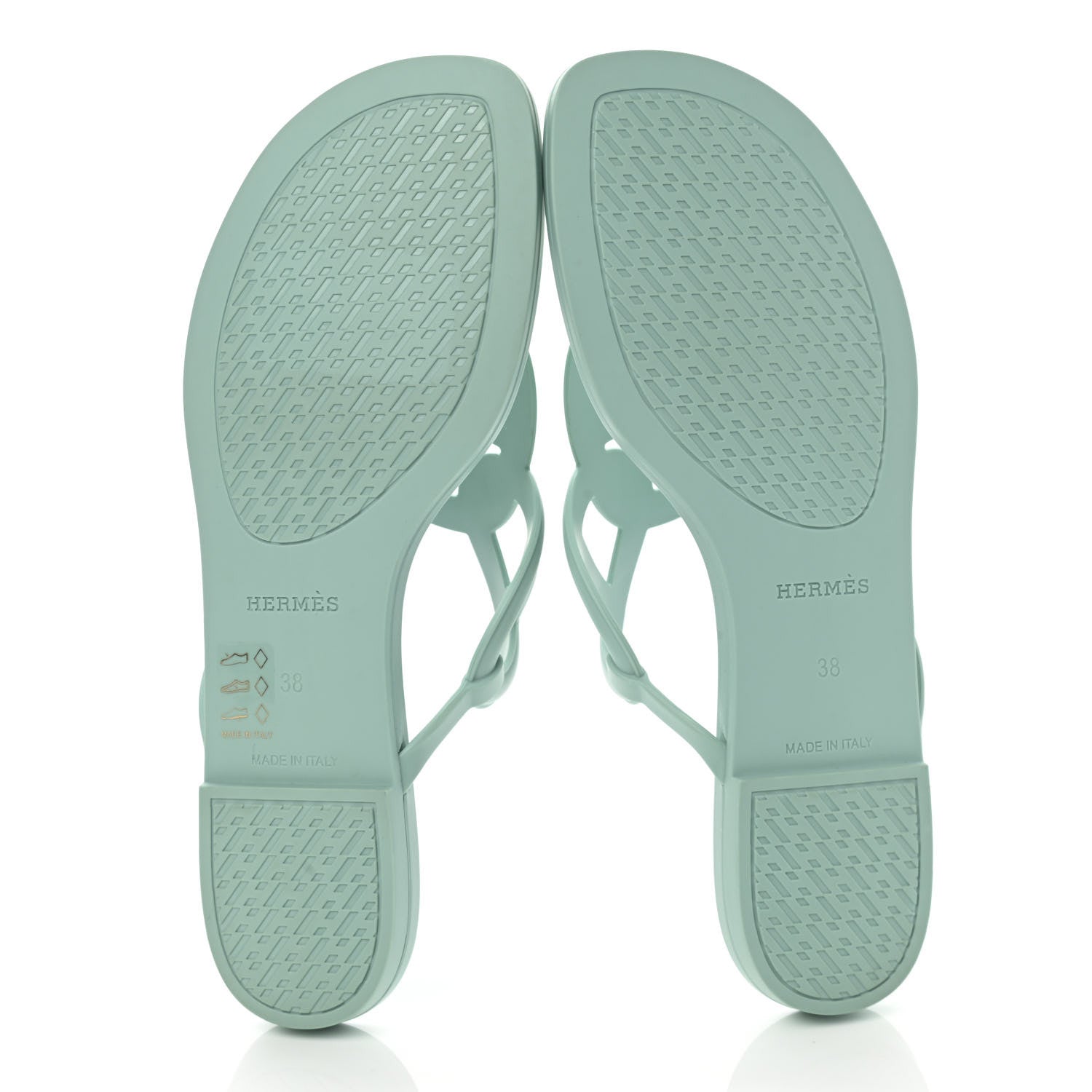 Hermes Rubber Womens Egerie Sandals 38 Vert Embrun 5 of 9