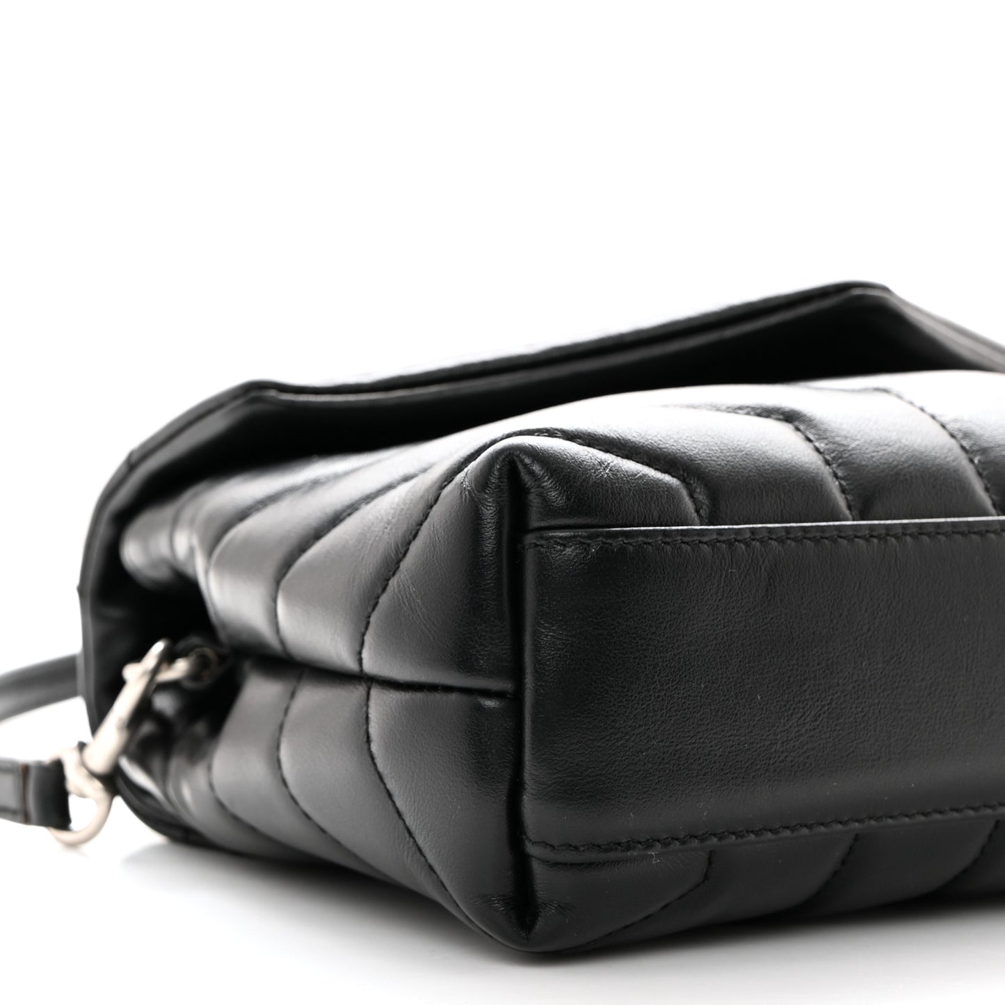 Calfskin Y Quilted Monogram Toy Loulou Crossbody Bag Black