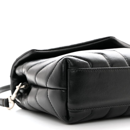 Saint Laurent Calfskin Y Quilted Monogram Toy Loulou Crossbody Bag Black 10 of 11