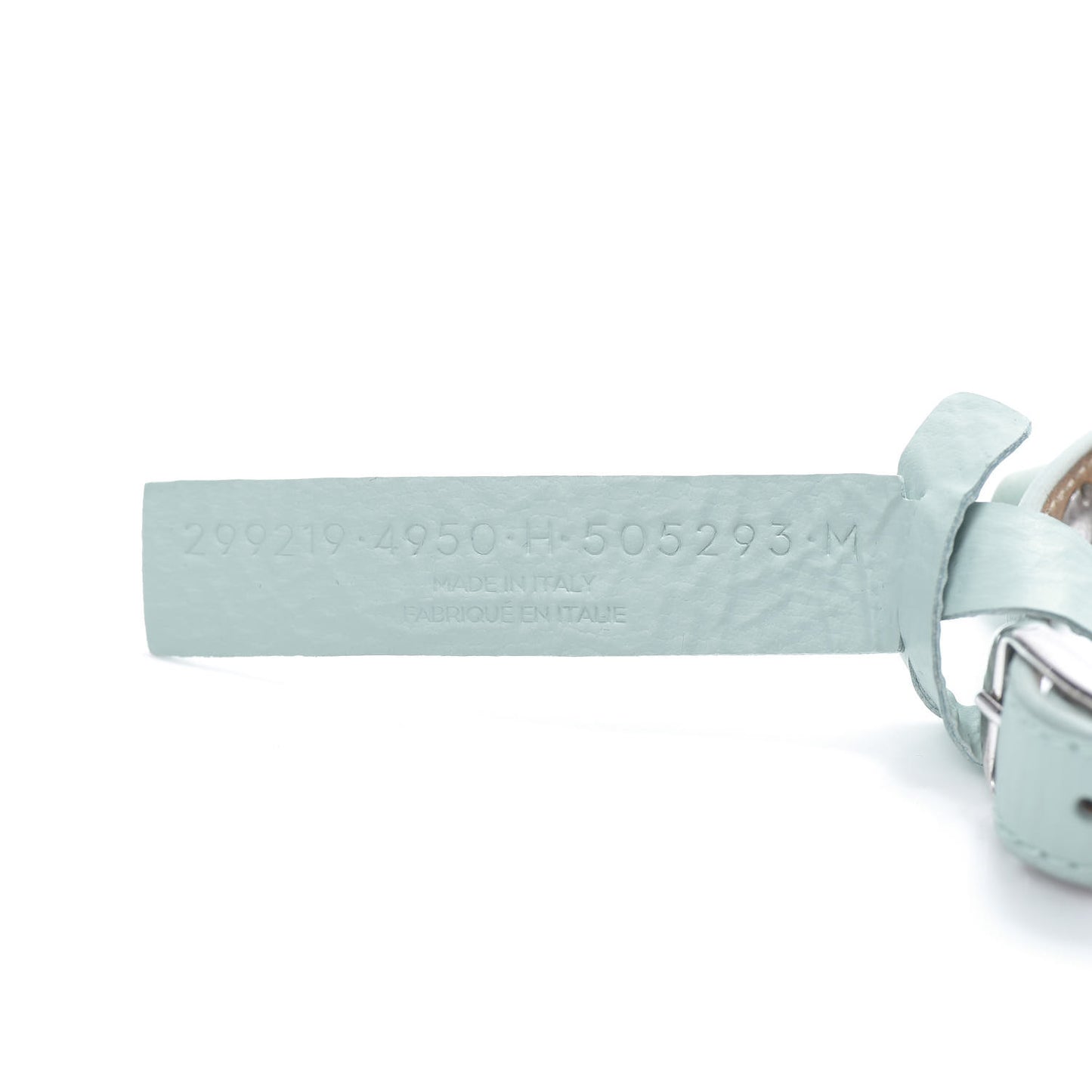 Matte Goatskin Rubber Covered Classic Hardware M Bracelet Bleu Layette