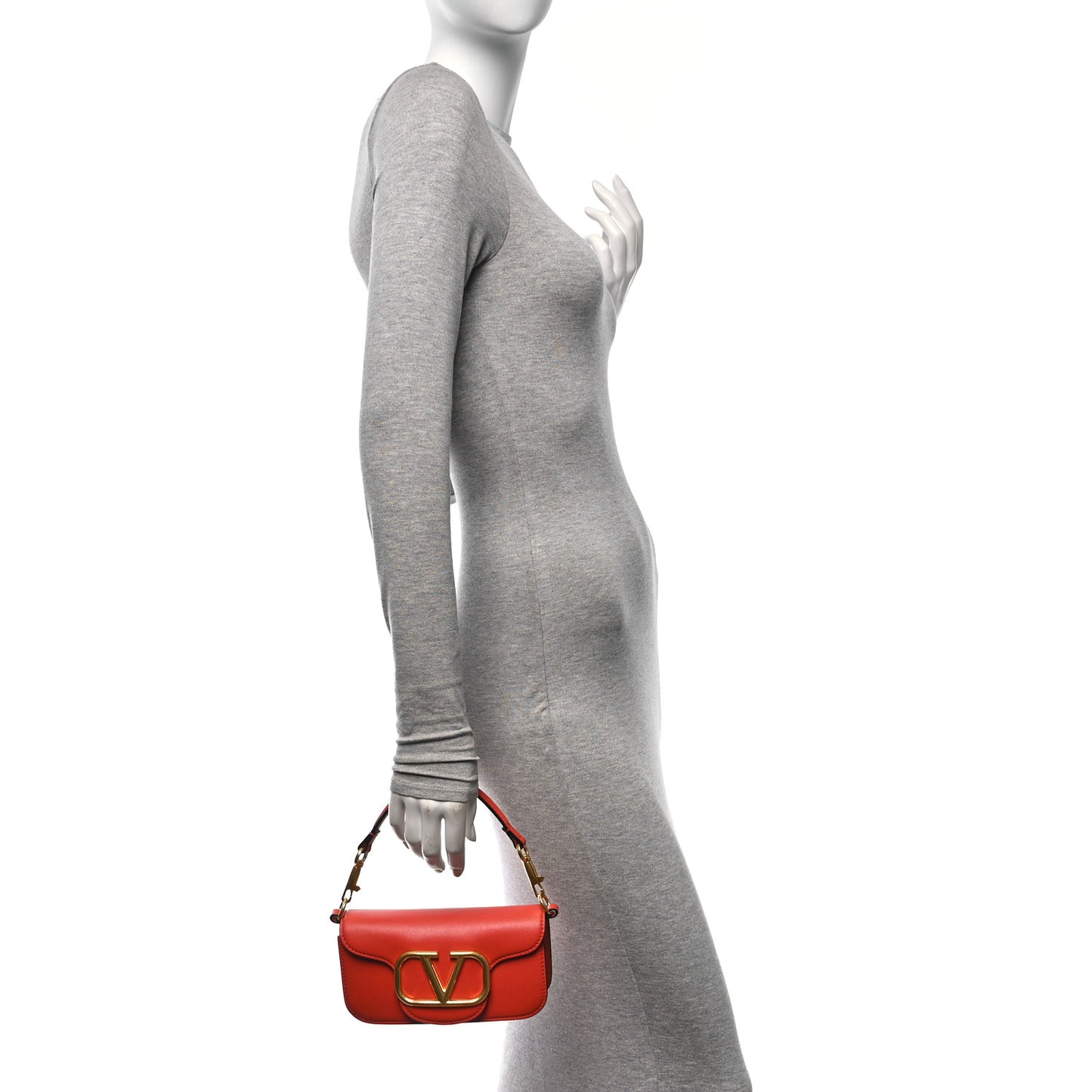 Calfskin Vlogo Small Loco Shoulder Bag Amber