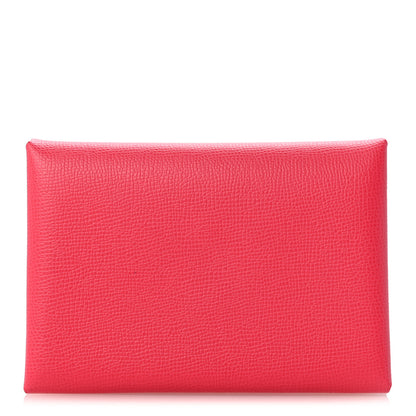 Hermes Epsom Calvi Duo Card Case Framboise 1 of 8
