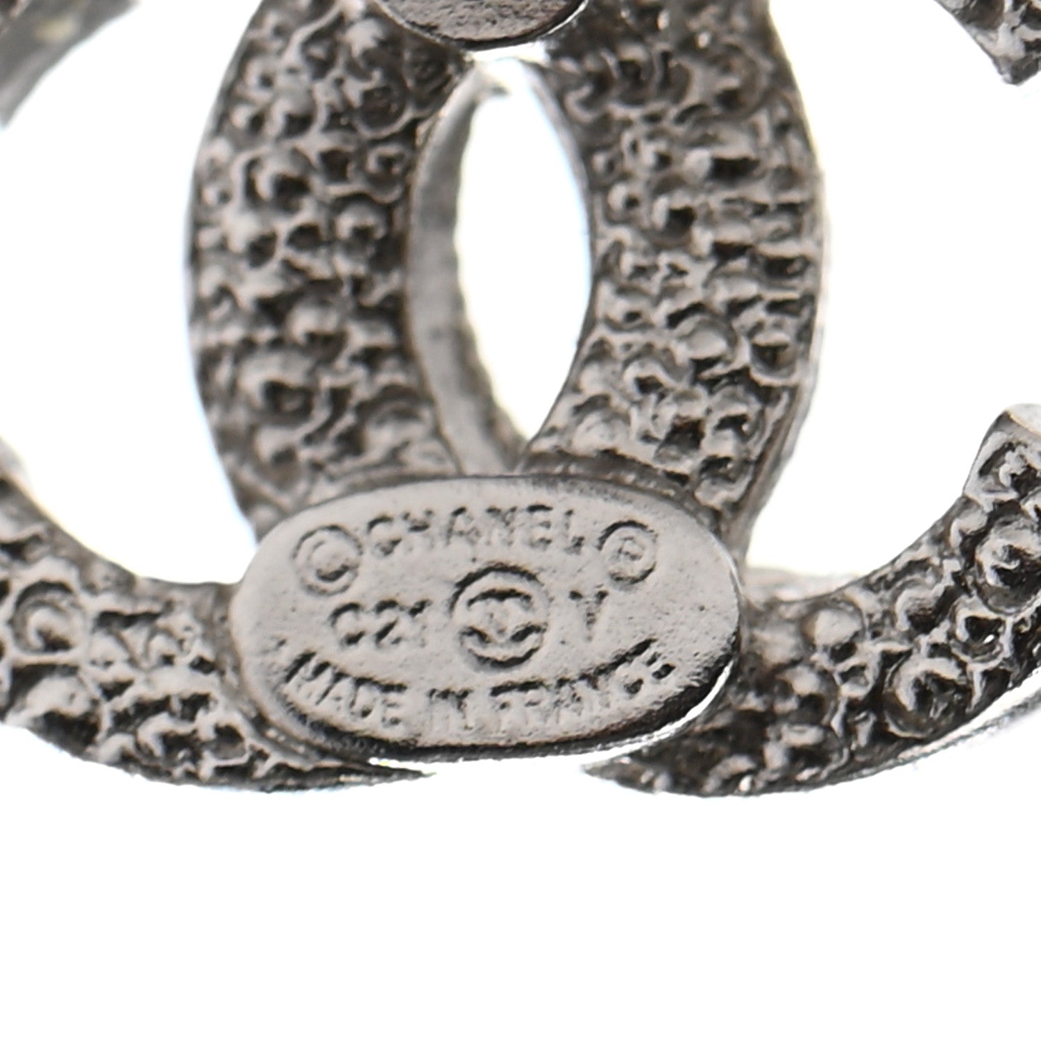 Chanel Crystal Mini Timeless CC Earrings Silver 4 of 4
