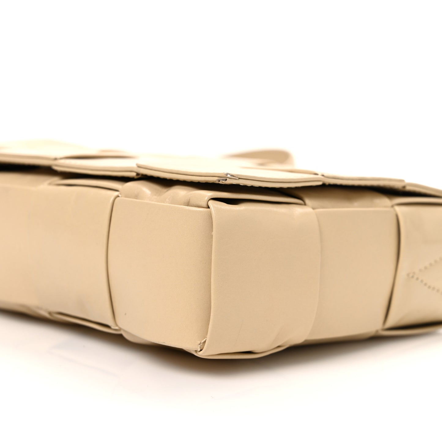 Paper Calfskin Maxi Intrecciato Cassette Crossbody Bag Porridge