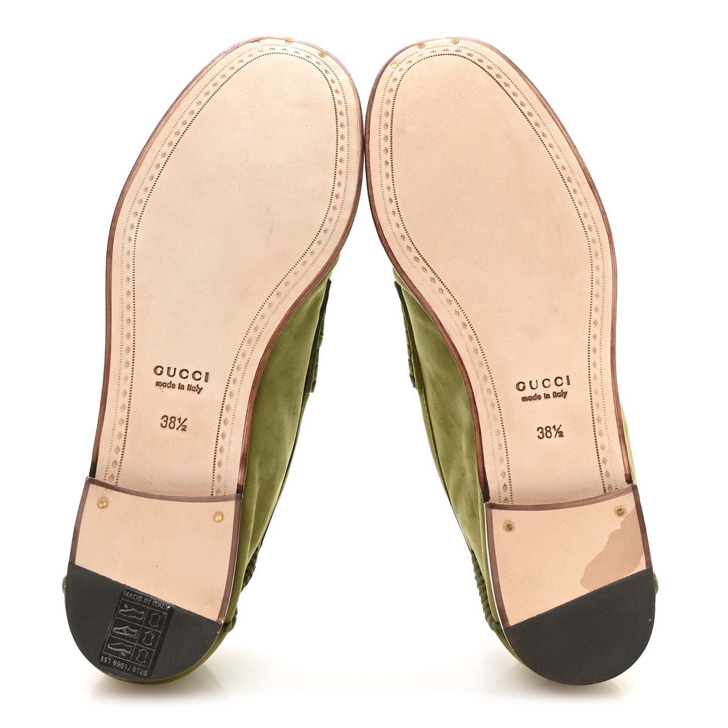 Nubuck Womens Horsebit Loafers 38.5 Herbs Light Green