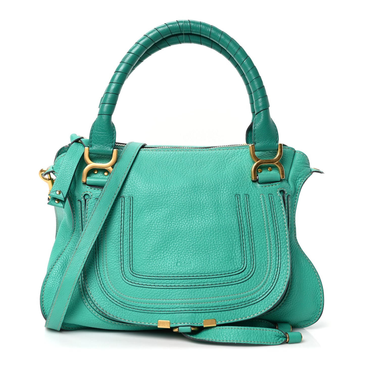 Calfskin Medium Marcie Satchel Jade Green