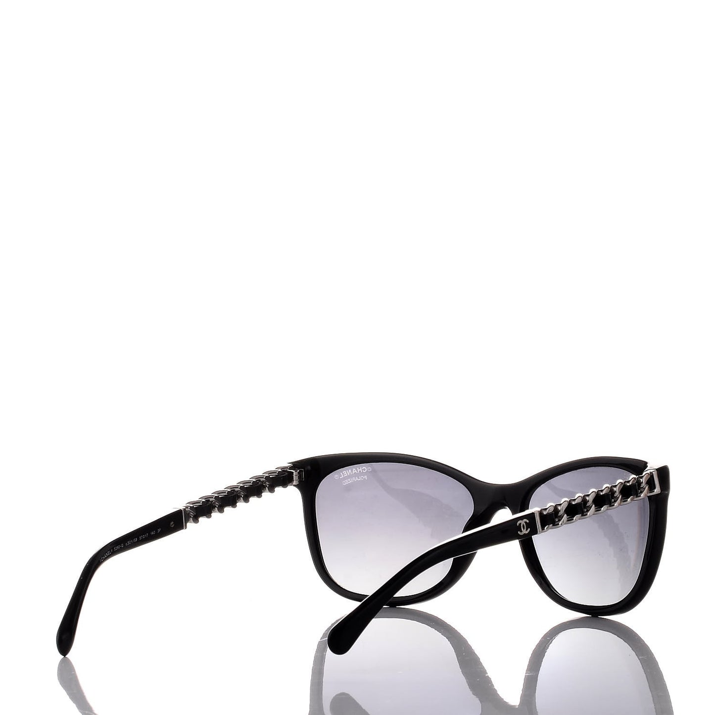 Cat Eye Chain Polarized Sunglasses 5260-Q Black