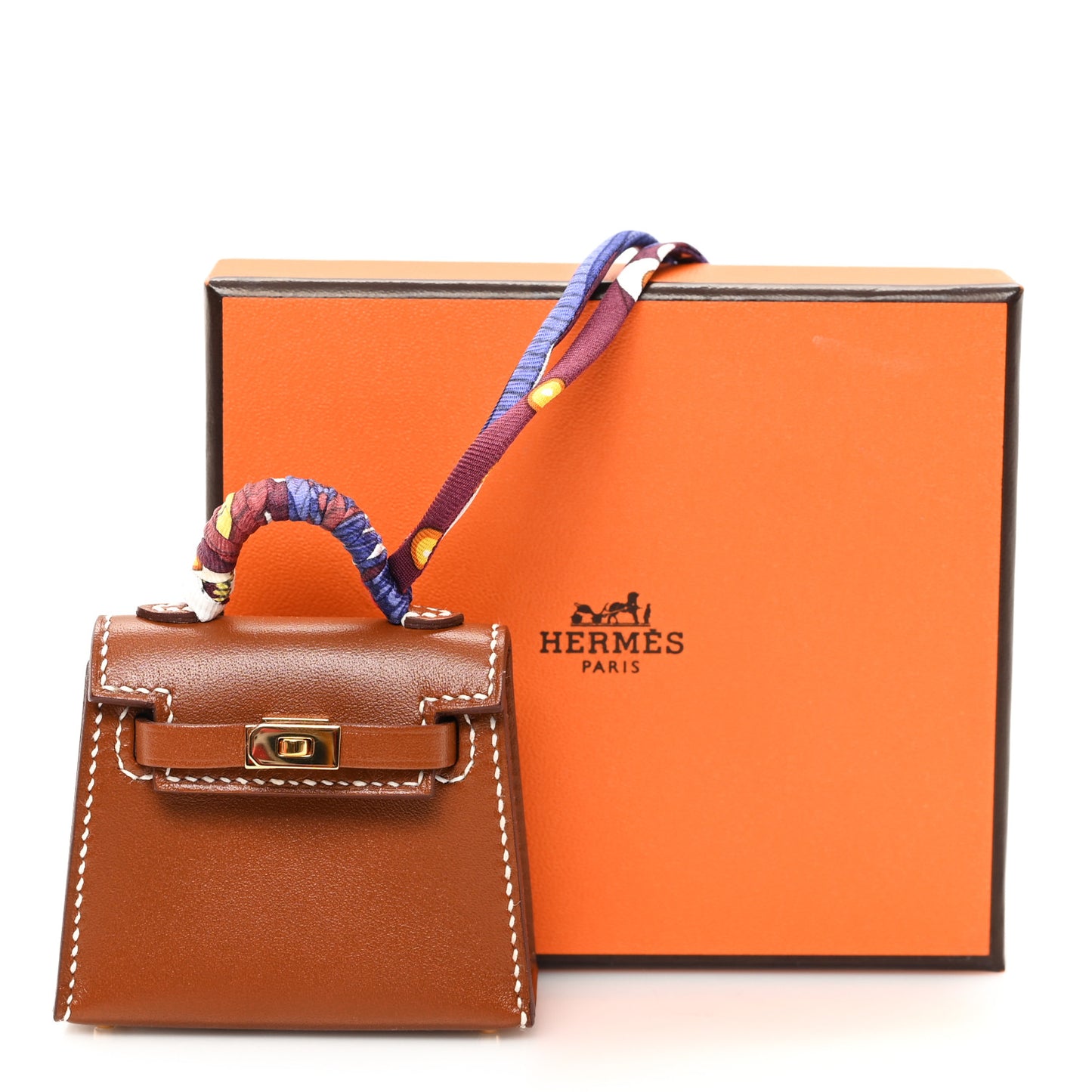 Tadelakt Mini Kelly Twilly Bag Charm Fauve