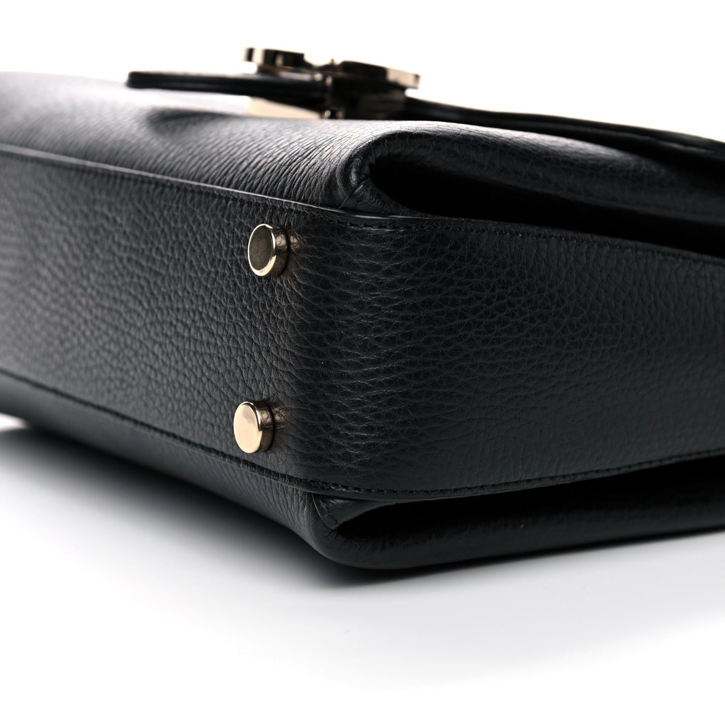 Dollar Calfskin Interlocking G Top Handle Shoulder Bag Black