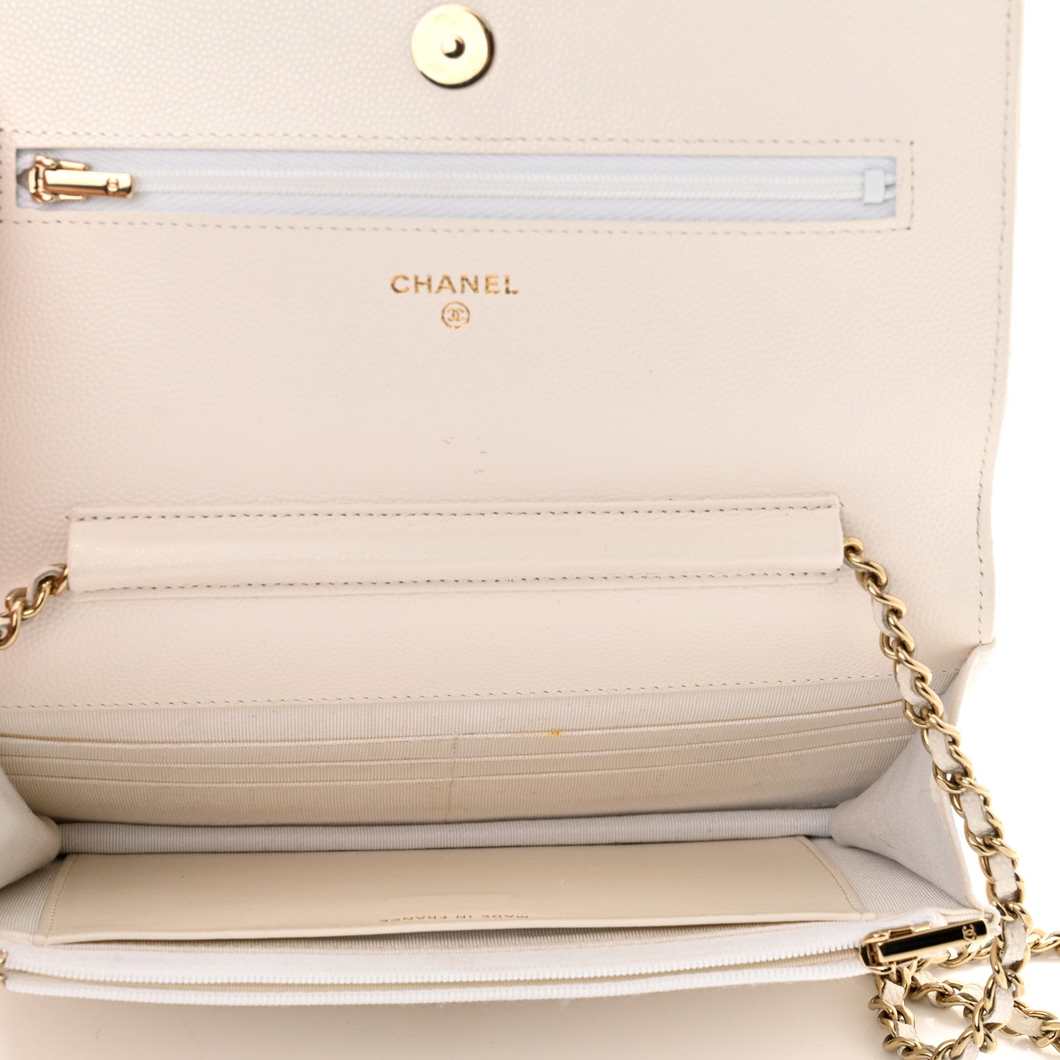 Chanel Caviar Quilted Wallet On Chain WOC White 4 of 11