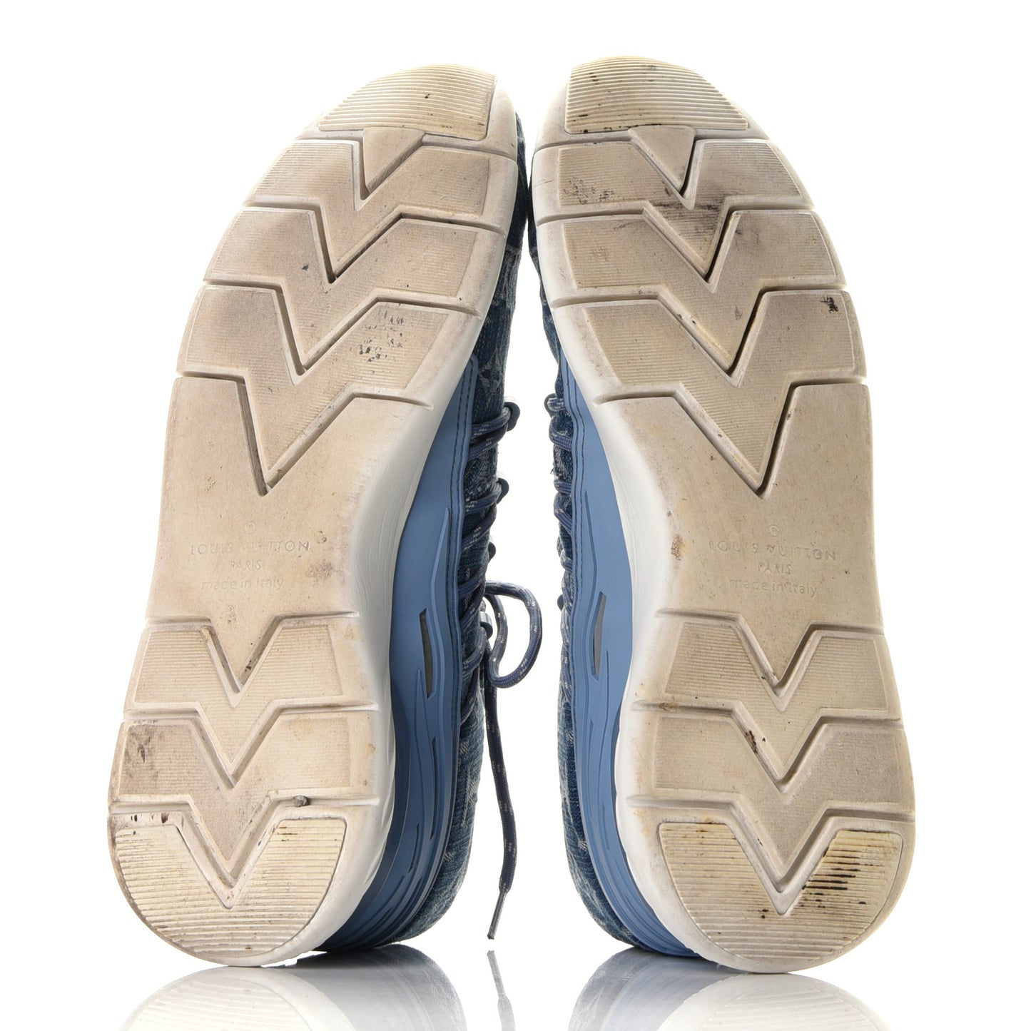 Denim Rubber Monogram Fastlane Low Sneakers 11 Navy