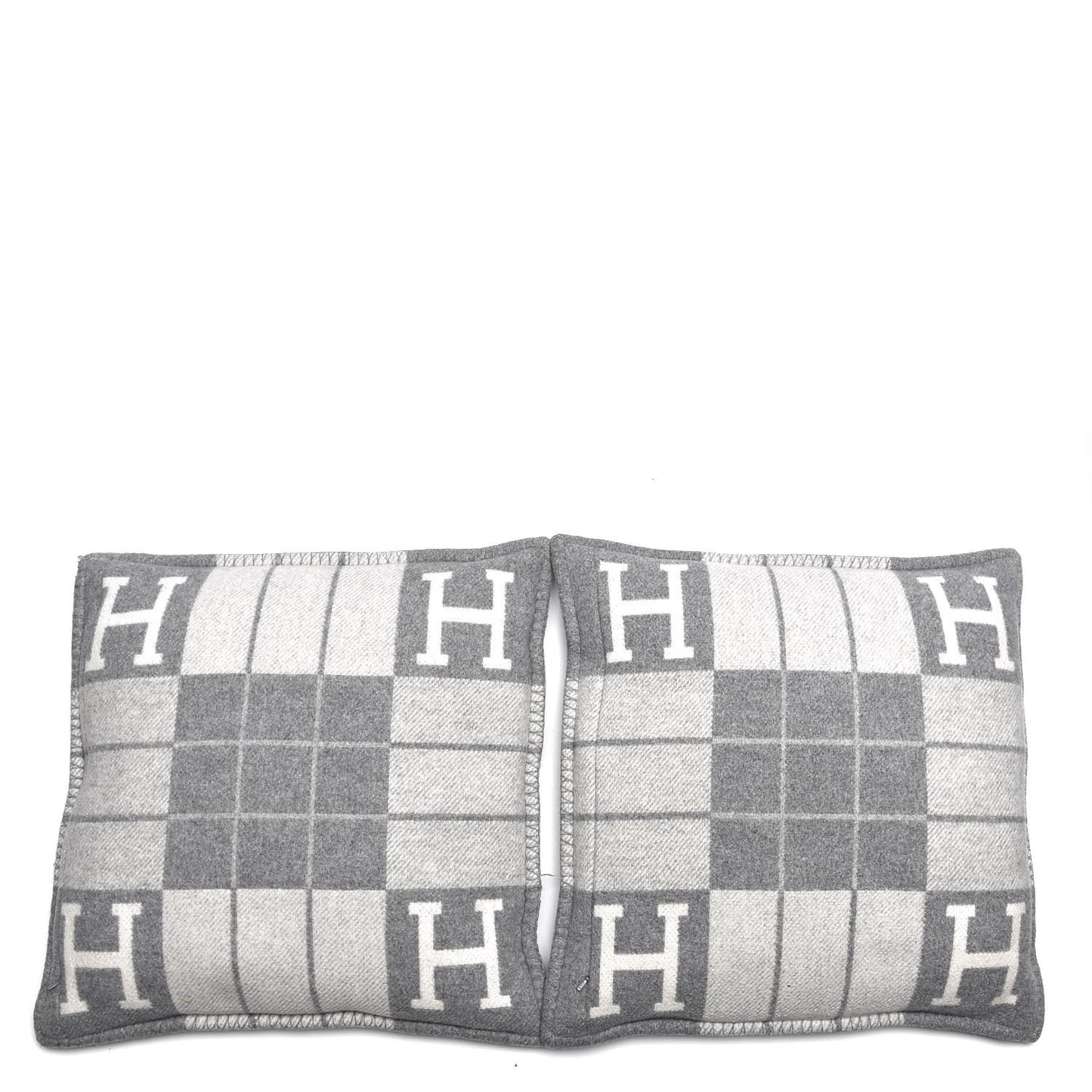 Wool Cashmere Avalon III Pillow PM Set of 2 Ecru Gris Clair