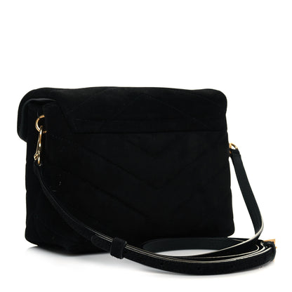 Saint Laurent Suede Y Quilted Monogram Toy Loulou Crossbody Bag Black 3 of 9
